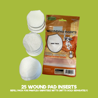 PawFlex Gripsterz Refill Woundpad Inserts for Gripsterz Paw Mitts, Non-Adherent Dog Wound Boot Gauze Pad inserts- Refill Wound Pads for Gripsterz Mitts - Paw Bandage- Paw Protection for Injured Paws