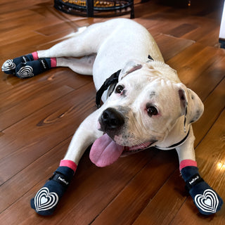 PawFlex Comfy Pawz™ Long Cotton Dog Socks with Double Sided Anti-Slip bottoms and Adjustable Strap-4 socks per pack