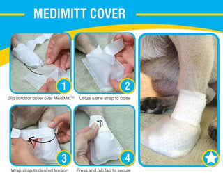 PawFlex Outdoor Water Proof Cover. Slides Over MediMitts for Dogs paw (which are Sold Separately) Fastens with Medimitt Strap. Useful for hot Spots, Allergies & Chronic Licking Value pk