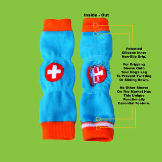 Comfy Pawz Cotton Nonslip Protective Leggings for Dogs | Medical Pet Sleeve for Dogs Legs with Non-Slip Silicone Grip at Inner Cuffs and Adjustable Strap for No Twisting or Sliding Down
