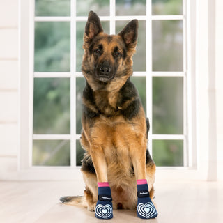 PawFlex Comfy Pawz™ Long Cotton Dog Socks with Double Sided Anti-Slip bottoms and Adjustable Strap-4 socks per pack