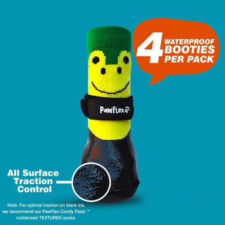 Double Dipped Waterproof Dog Socks Comfy Pawz Soft Indoor/Outdoor Dog Booties with Rubberized Bottom| Non-Slip Silicone Grip at Inner Cuff for No Twisting or Sliding Off| Adjustable Strap