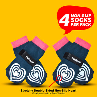 PawFlex Comfy Pawz™ Long Cotton Dog Socks with Double Sided Anti-Slip bottoms and Adjustable Strap-4 socks per pack