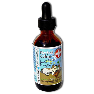 Vegan All Natural CALMING DROPS Remedy for Dogs Cats & other Pets with Anxiety and Nervousness Helps Soothe and Calm Barking, Obsessive Licking, Stress and Fear I Love You Naturally™ By PawFlex