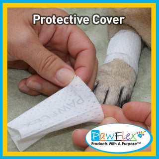 PawFlex Protective Sleeve Tubular Cover - Bandages - for Dogs Cats & Other Pets First Aid Wound Care Non-Adhesive Disposable Breathable Water Resistant 7 Strips (yields 14-21 Covers)