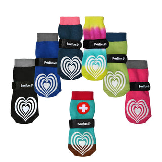 Medical Therapeutic Double Sided Non-Slip Cotton Dog Socks | PawFlex Comfy Pawz Silicone Grip on Inner Cuff No Twisting or Sliding Off | Senior & Disabled Dog Traction Control |Pet Paw Protection