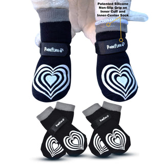 Medical Therapeutic Double Sided Non-Slip Cotton Dog Socks | PawFlex Comfy Pawz Silicone Grip on Inner Cuff No Twisting or Sliding Off | Senior & Disabled Dog Traction Control |Pet Paw Protection