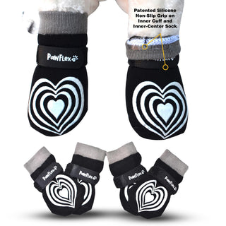 Medical Therapeutic Double Sided Non-Slip Cotton Dog Socks | PawFlex Comfy Pawz Silicone Grip on Inner Cuff No Twisting or Sliding Off | Senior & Disabled Dog Traction Control |Pet Paw Protection