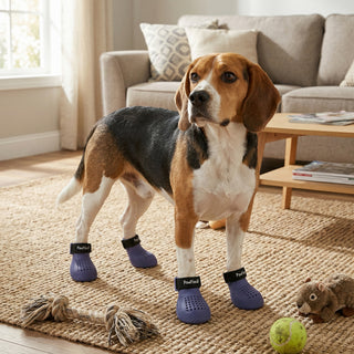 PawFlex Gripsterz Indoor Wound Care Boot with Woundpad inserts- Paw Bandage- Super Soft Cushiony, Breathable Stretchy Silicone Dog Boots. Paw Protection Covers- Waterproof Bottoms, NonSlip Rubber Dog Shoes for traction on slippery surfaces