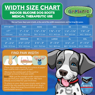 PawFlex Gripsterz Indoor Wound Care Boot with Woundpad inserts- Paw Bandage- Super Soft Cushiony, Breathable Stretchy Silicone Dog Boots. Paw Protection Covers- Waterproof Bottoms, NonSlip Rubber Dog Shoes for traction on slippery surfaces