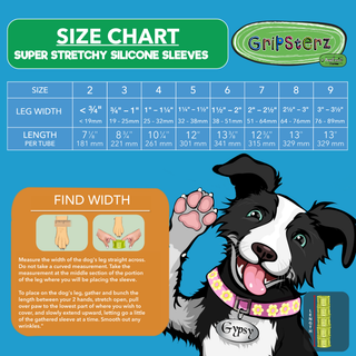 PawFlex Gripsterz Super Stretchy and Grippy Silicone Dog Leg Sleeve Protection for under Leg Braces or over Bandages- Provides Cushion and Grip- Keeps Braces and Bandages in Place.