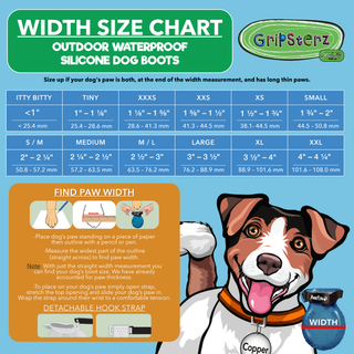 PawFlex Gripsterz All Weather Waterproof Nonslip Silicone Dog Boots.  Super Stretchy Paw Protection - Dog Shoes for Hot Pavement, Snow, Ice, and Rain. Provides traction on slippery surfaces- Durable and Form Fitting