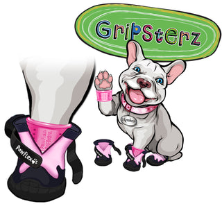 PawFlex Gripsterz Silicone Under Boot Grip Bands for Keeping Dog Boots, Shoes and Socks on - No Twisting or Falling Off- Super Soft, Cushiony and Stretchy Nonslip Grippy Under Boot Wrist/Ankle Bands- Works with all Dog Socks and Boot