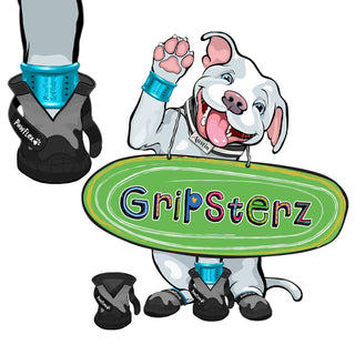 PawFlex Gripsterz Silicone Under Boot Grip Bands for Keeping Dog Boots, Shoes and Socks on - No Twisting or Falling Off- Super Soft, Cushiony and Stretchy Nonslip Grippy Under Boot Wrist/Ankle Bands- Works with all Dog Socks and Boot