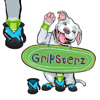 PawFlex Gripsterz Silicone Under Boot Grip Bands for Keeping Dog Boots, Shoes and Socks on - No Twisting or Falling Off- Super Soft, Cushiony and Stretchy Nonslip Grippy Under Boot Wrist/Ankle Bands- Works with all Dog Socks and Boot