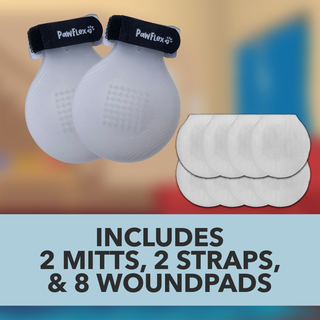 PawFlex Gripsterz Indoor Wound Care Boot with Woundpad inserts- Paw Bandage- Super Soft Cushiony, Breathable Stretchy Silicone Dog Boots. Paw Protection Covers- Waterproof Bottoms, NonSlip Rubber Dog Shoes for traction on slippery surfaces