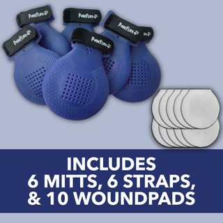 PawFlex Gripsterz Indoor Wound Care Boot with Woundpad inserts- Paw Bandage- Super Soft Cushiony, Breathable Stretchy Silicone Dog Boots. Paw Protection Covers- Waterproof Bottoms, NonSlip Rubber Dog Shoes for traction on slippery surfaces