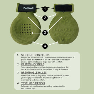 PawFlex Gripsterz All Weather Outdoor Breathable Nonslip Silicone Dog Boots.  Super Stretchy Paw Protection - Dog Shoes for Hot Pavement, Snow, Ice, and Rain. Provides traction on slippery surfaces- Durable and Form Fitting