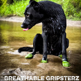 PawFlex Gripsterz All Weather Outdoor Breathable Nonslip Silicone Dog Boots.  Super Stretchy Paw Protection - Dog Shoes for Hot Pavement, Snow, Ice, and Rain. Provides traction on slippery surfaces- Durable and Form Fitting