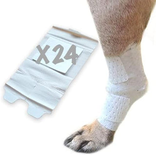 Joint and Large Area Wound Bandages for Dogs Cats & Other Pets. Great for Leg Joint sprains and Tail Injuries! Non Adhesive Breathable Non-Slip Disposable Washable Value Pack (2XS/XS 16pk)