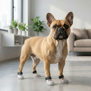 PawFlex Gripsterz Indoor Wound Care Boot with Woundpad inserts- Paw Bandage- Super Soft Cushiony, Breathable Stretchy Silicone Dog Boots. Paw Protection Covers- Waterproof Bottoms, NonSlip Rubber Dog Shoes for traction on slippery surfaces