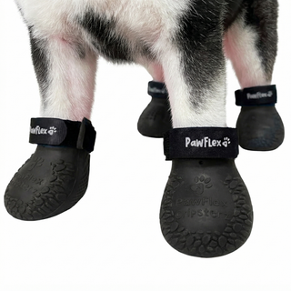 PawFlex Gripsterz All Weather Waterproof Nonslip Silicone Dog Boots.  Super Stretchy Paw Protection - Dog Shoes for Hot Pavement, Snow, Ice, and Rain. Provides traction on slippery surfaces- Durable and Form Fitting