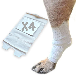 Joint and Large Area Wound Bandages for Dogs Cats & Other Pets. Great for Leg Joint sprains and Tail Injuries! Non Adhesive Breathable Non-Slip Disposable Washable Value (Pack of 4, 12, & 20)