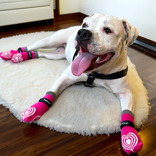 PawFlex Comfy Pawz™ Long Cotton Dog Socks with Double Sided Anti-Slip bottoms and Adjustable Strap-4 socks per pack