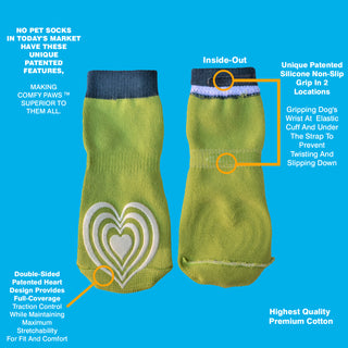 PawFlex Comfy Pawz™ Long Cotton Dog Socks with Double Sided Anti-Slip bottoms and Adjustable Strap-4 socks per pack