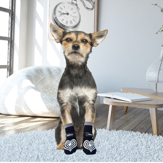 PawFlex Comfy Pawz™ Long Cotton Dog Socks with Double Sided Anti-Slip bottoms and Adjustable Strap-4 socks per pack