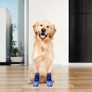 PawFlex Comfy Pawz™ Long Cotton Dog Socks with Double Sided Anti-Slip bottoms and Adjustable Strap-4 socks per pack