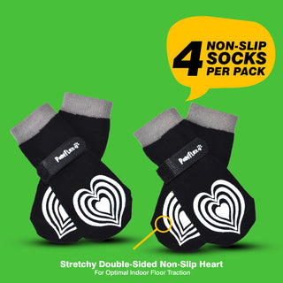 PawFlex Comfy Pawz™ Long Cotton Dog Socks with Double Sided Anti-Slip bottoms and Adjustable Strap-4 socks per pack