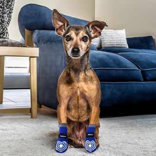 PawFlex Comfy Pawz™ Long Cotton Dog Socks with Double Sided Anti-Slip bottoms and Adjustable Strap-4 socks per pack