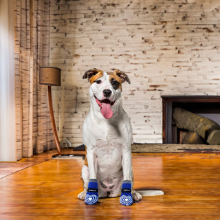 PawFlex Comfy Pawz™ Long Cotton Dog Socks with Double Sided Anti-Slip bottoms and Adjustable Strap-4 socks per pack