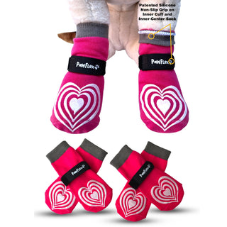 PawFlex Comfy Pawz™ Long Cotton Dog Socks with Double Sided Anti-Slip bottoms and Adjustable Strap-4 socks per pack